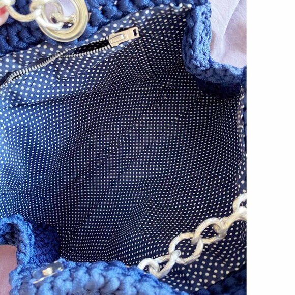 Navy Blue Crochet shoulder bag - Picture 8 of 10